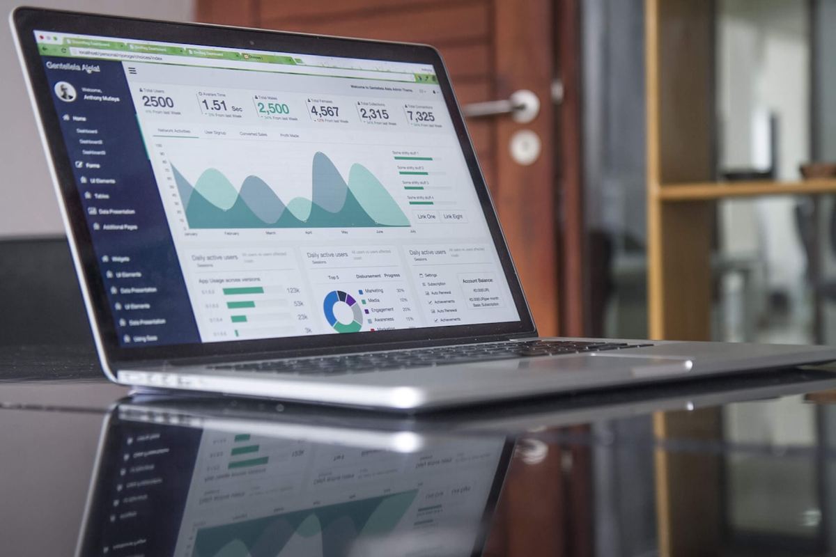 Laptop showing invoicing dashboard