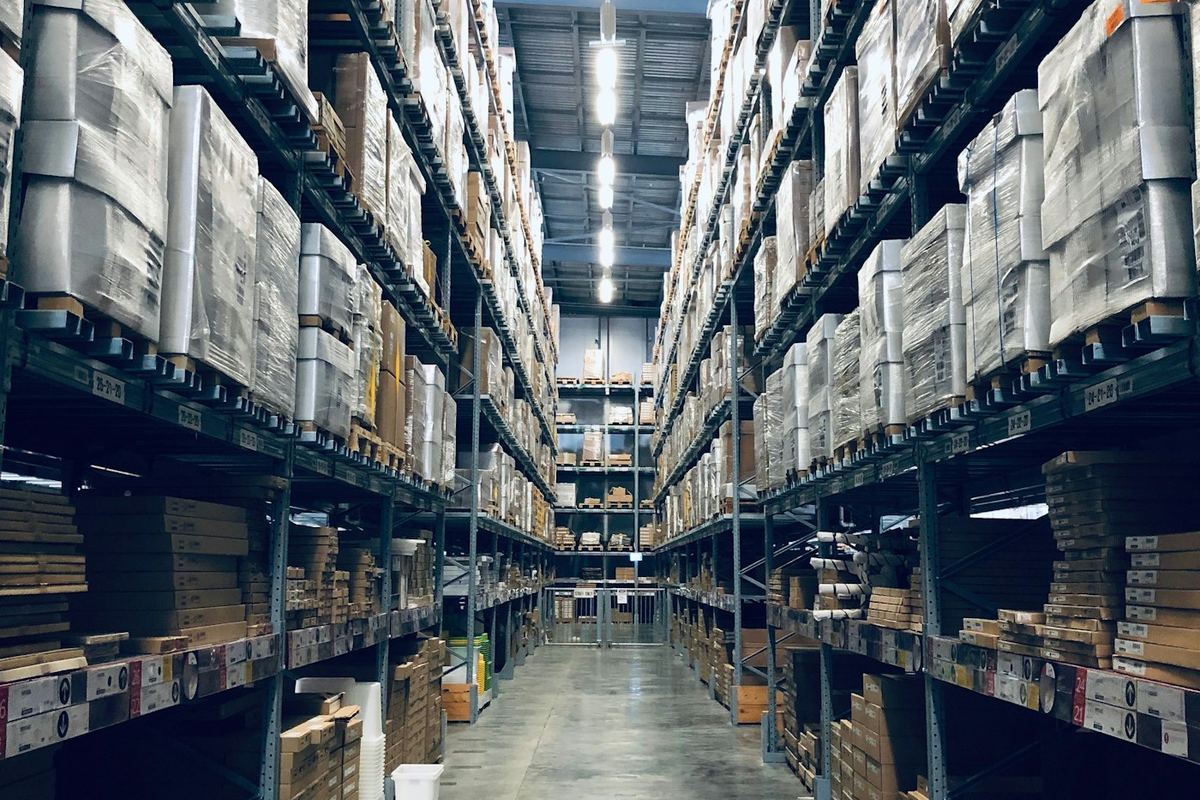 Racked pallets in a fulfilment warehouse